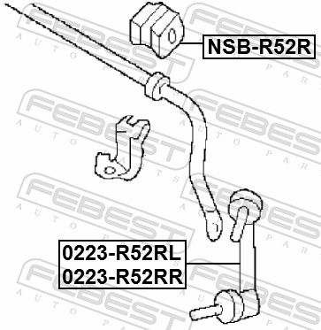 FEBEST 0223-R52RR Link/Coupling Rod, stabiliser bar