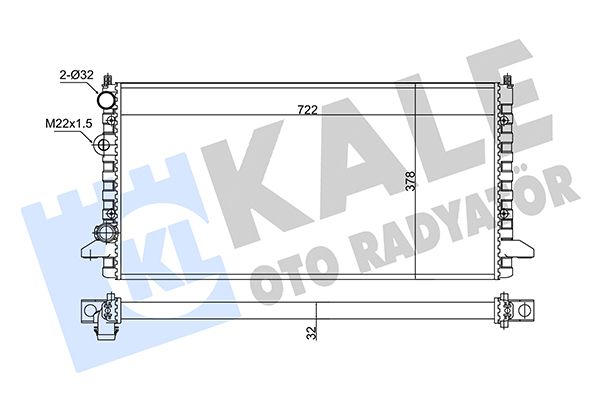 KALE Volkswagen Радіатор охолодження Passat 1.6/2.8 90-