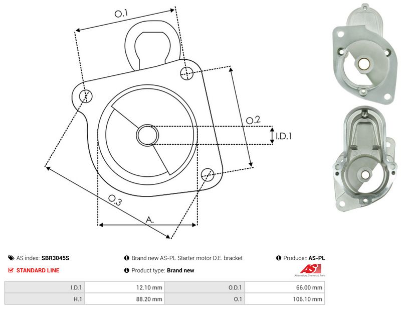 AS-PL SBR3045S Starter Lid, carburettor
