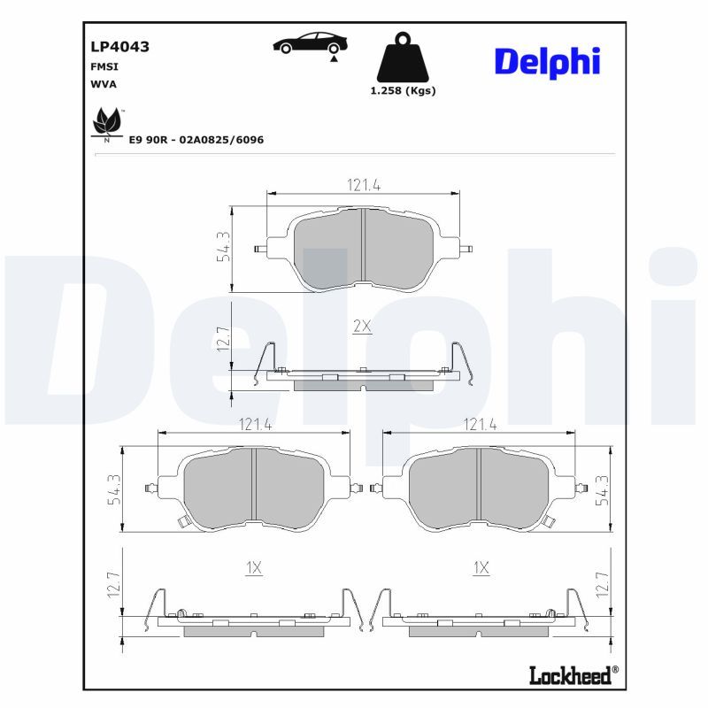 Piduriklotsi komplekt, ketaspidur, DELPHI LP4043