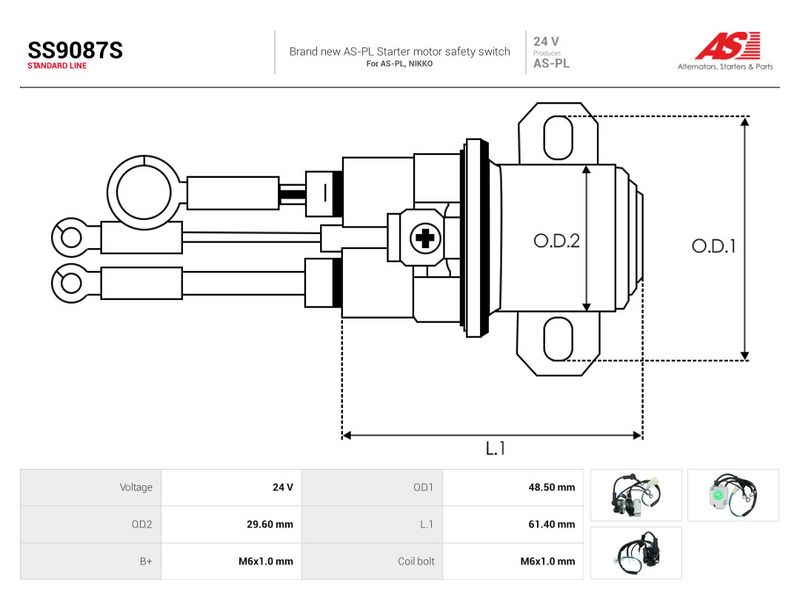 Magnetlülitus, starter, AS-PL SS9087S
