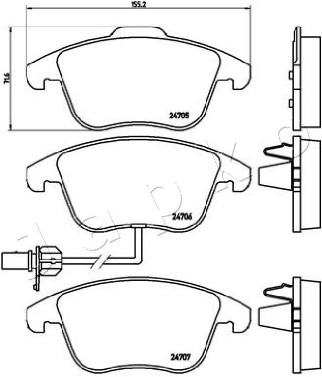 JAPKO 500915 Brake Pad Set, disc brake