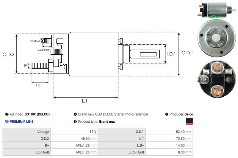 Magnetlülitus, starter, AS-PL SS1081(DELCO)