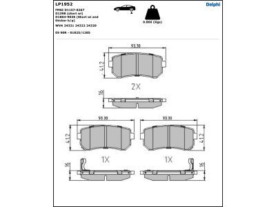 DELPHI LP1952 Brake Pad Set, disc brake