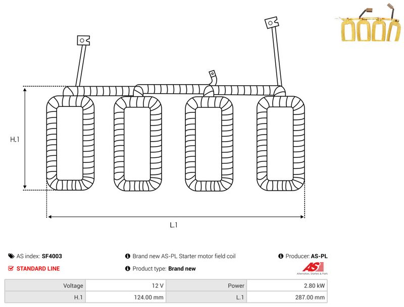 Mähis, starter, AS-PL SF4003
