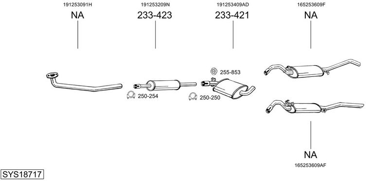 SISTEM DE ESAPAMENT BOSAL SYS18717