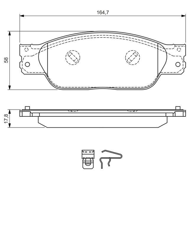 Piduriklotsi komplekt, ketaspidur, BOSCH 0 986 494 355