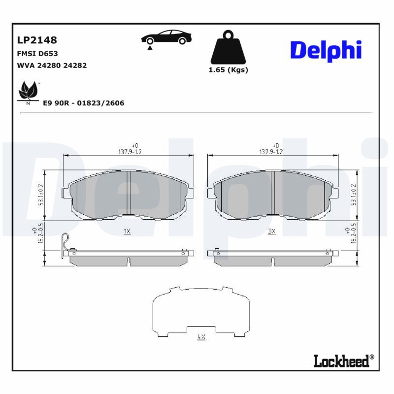 Piduriklotsi komplekt, ketaspidur, DELPHI LP2148