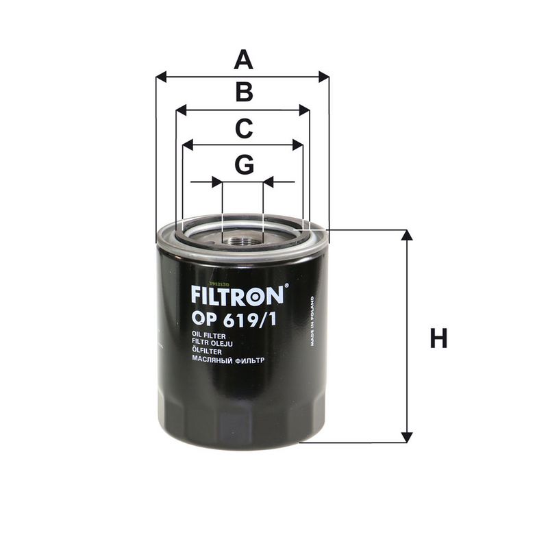 Õlifilter, FILTRON OP 619, 1