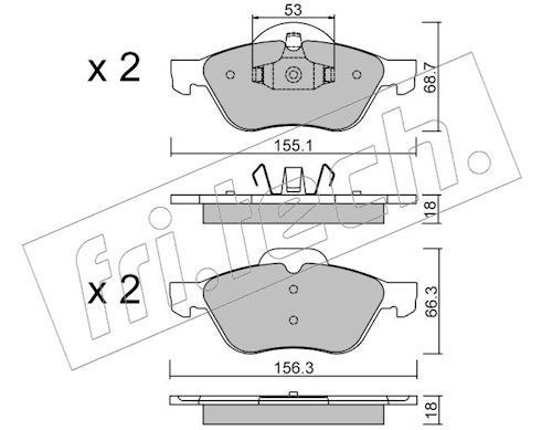 fri.tech. 344.0 Brake Pad Set, disc brake