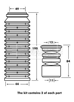 BORG & BECK Dust Cover Kit, shock absorber BPK7090