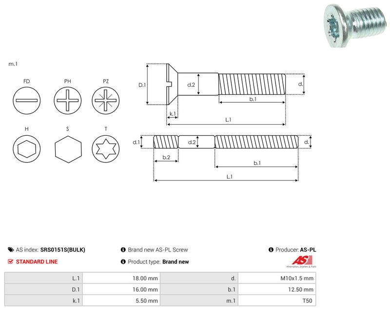 AS-PL SRS0151S(BULK) Repair Set, alternator