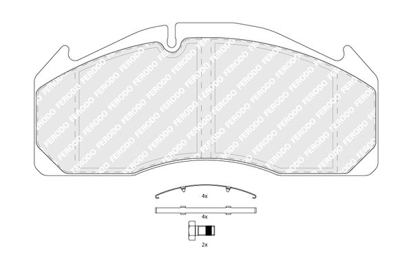 Sada brzdových destiček, kotoučová brzda FCV1388B