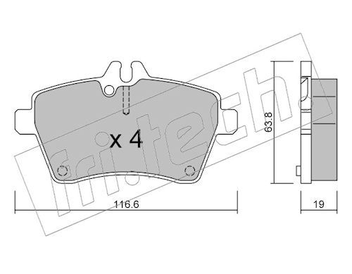 fri.tech. 662.0 Brake Pad Set, disc brake