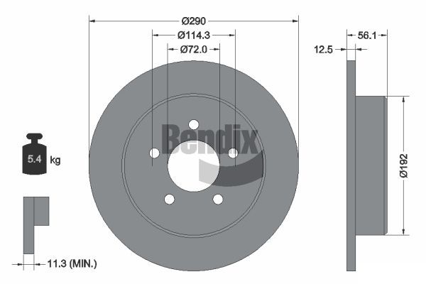 BENDIX Braking féktárcsa BDS1884