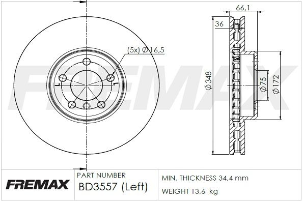 FREMAX BD-3557 Brake Disc