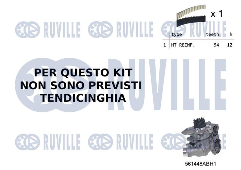 RUVILLE Vízpumpa + fogasszíj készlet 55B0023