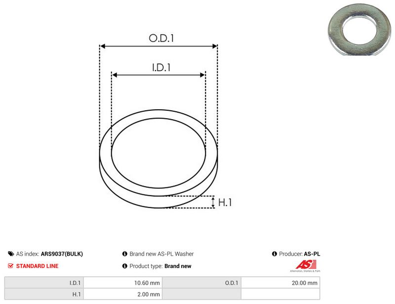 AS-PL ARS9037(BULK) Repair Set, alternator