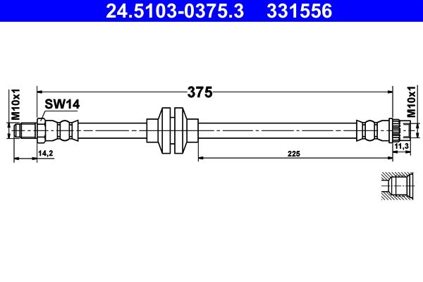 Гальмівний шланг, Ate 24.5103-0375.3