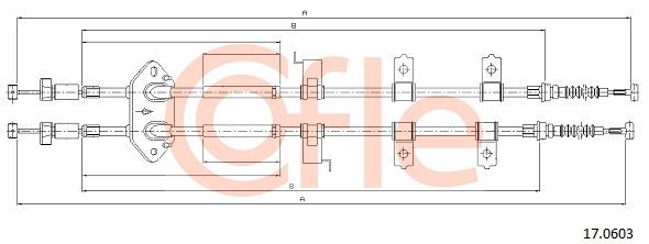 Тросовий привод, стоянкове гальмо, Cofle 17.0603