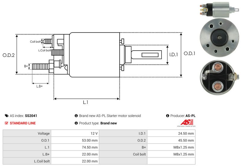 Magnetlülitus, starter, AS-PL SS2041