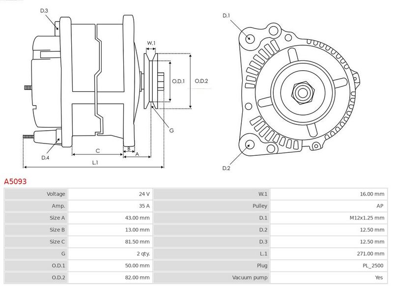 AS-PL A5093 Alternator