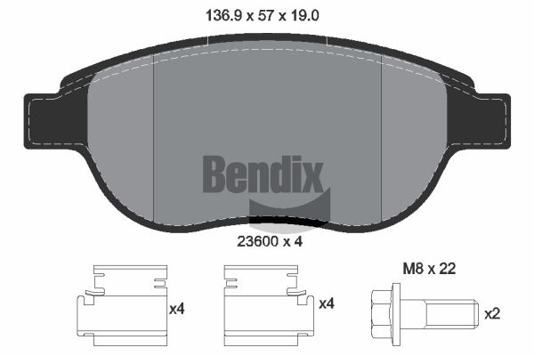 BENDIX Braking fékbetétkészlet, tárcsafék BPD1043
