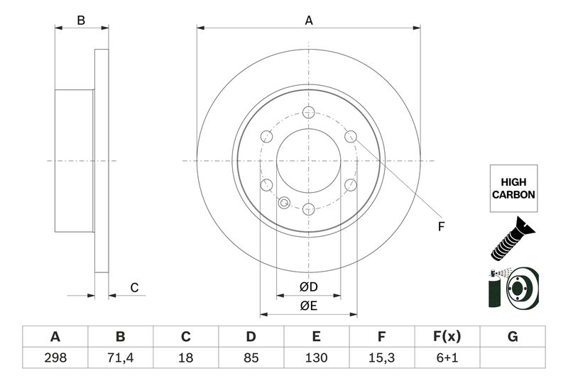 BOSCH Remschijf 0 986 479 H06