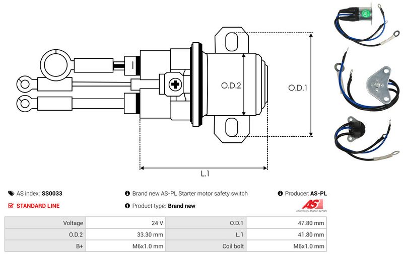 AS-PL SS0033 Solenoid Switch, starter