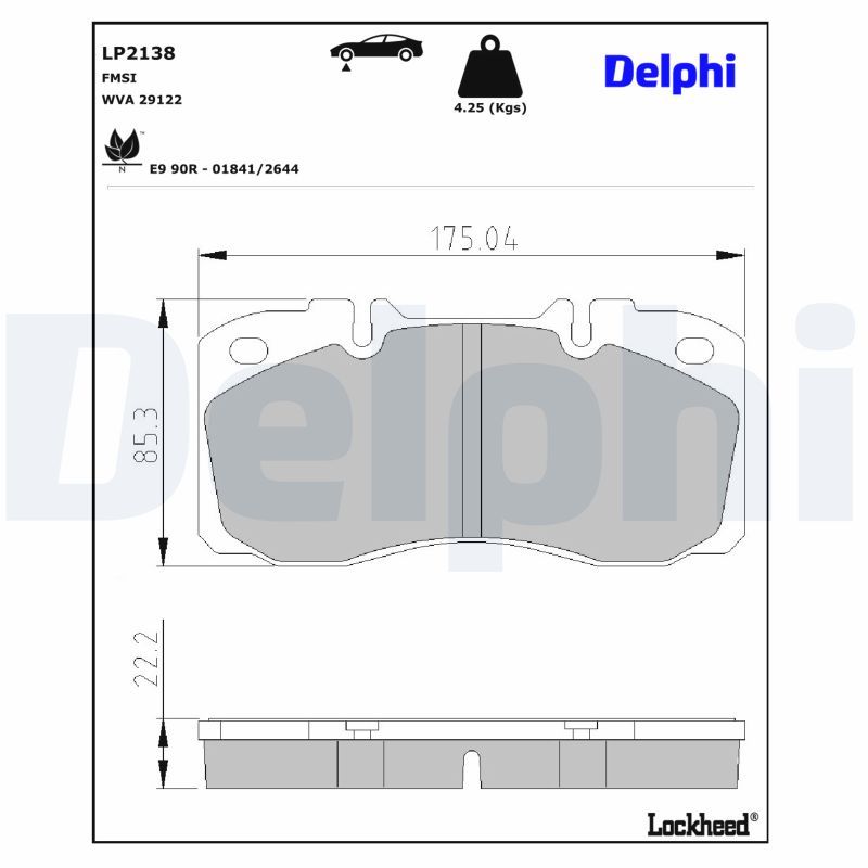 Piduriklotsi komplekt, ketaspidur, DELPHI LP2138