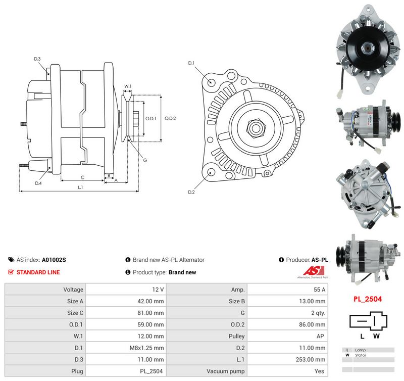 AS-PL A01002S Alternator