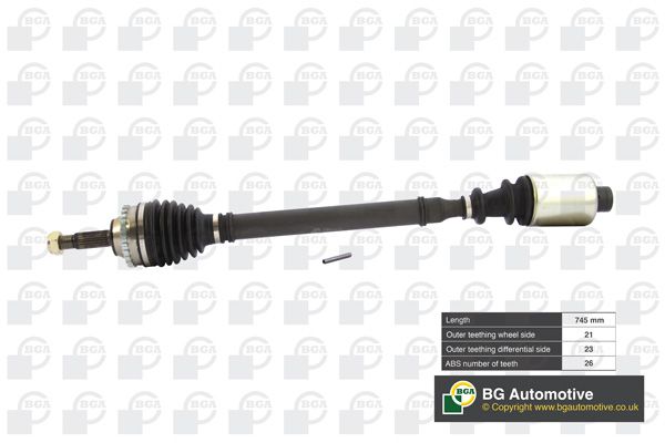 Піввісь Clio/Kangoo 1.4 -03/1.6 -09 (21/23 +ABS 26z) 735mm Пр.