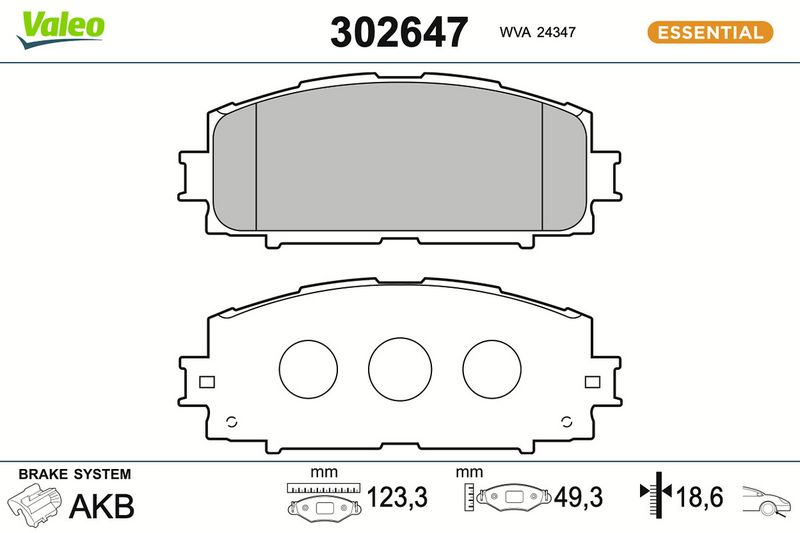 комплект спирачно феродо, дискови спирачки VALEO