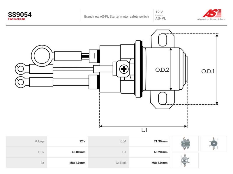 Magnetlülitus, starter, AS-PL SS9054
