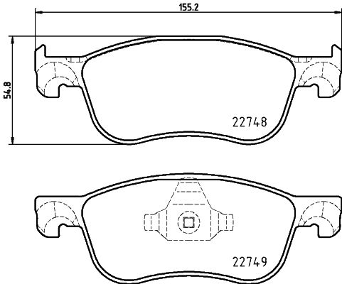 Комплект гальмівних накладок, дискове гальмо, Hella 8DB355037-741