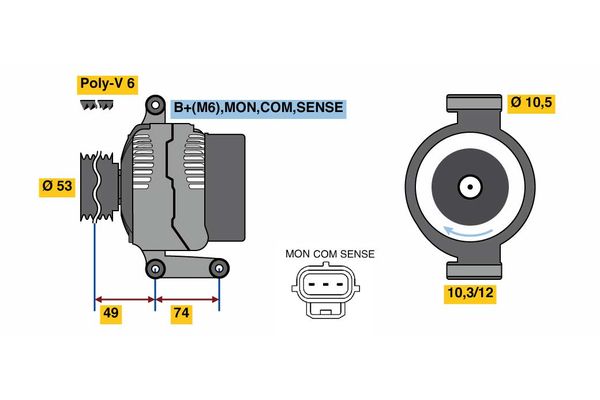 BOSCH 0 986 049 460 Alternator