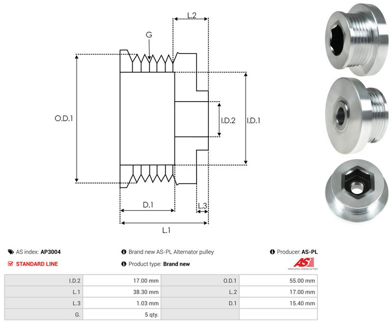 Rihmaratas, generaator, AS-PL AP3004