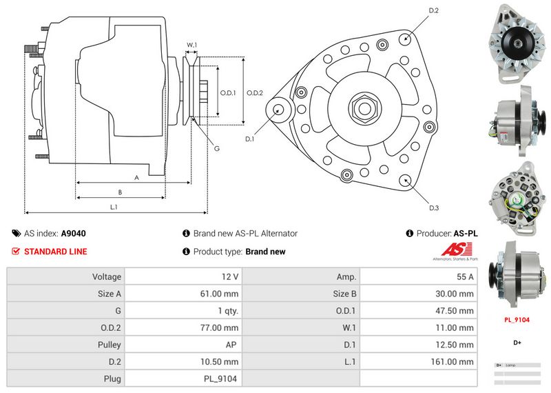 Generaator, AS-PL A9040