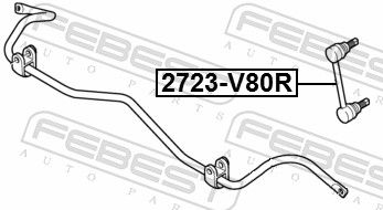 FEBEST 2723-S80R Link/Coupling Rod, stabiliser bar