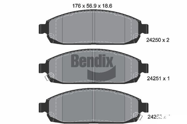 BENDIX Braking fékbetétkészlet, tárcsafék BPD2114