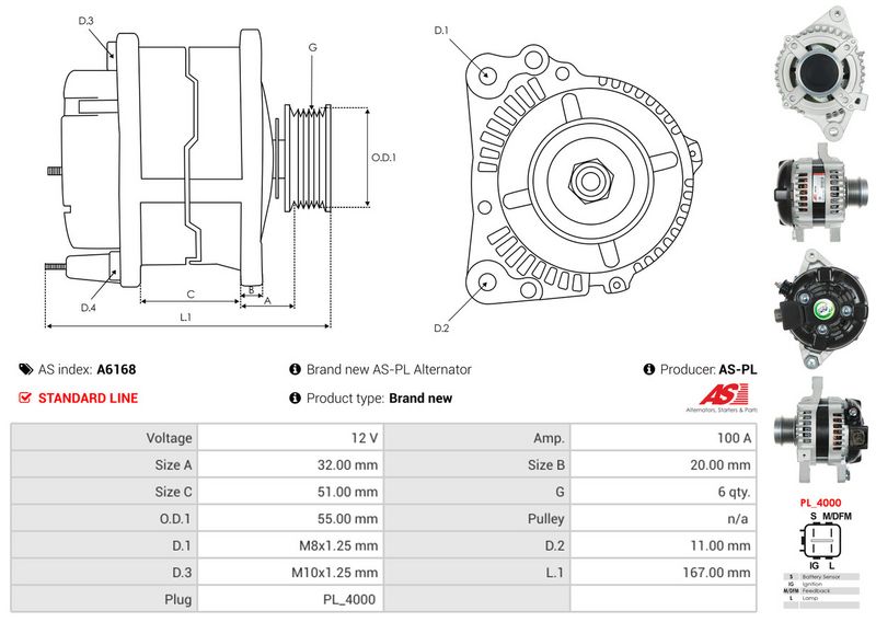 AS-PL A6168 Alternator