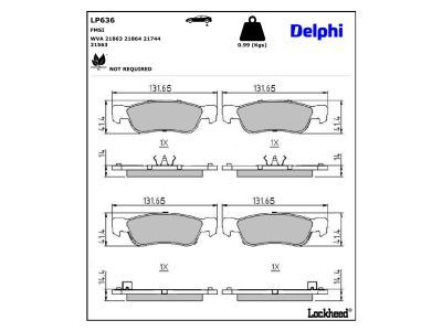 DELPHI LP636 - Brake Pad Set, disc brake