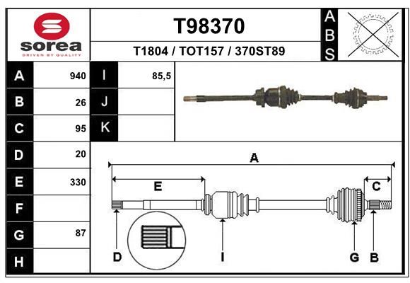 EAI hajtótengely T98370