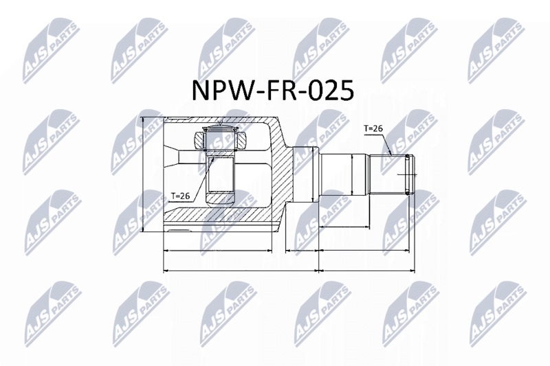 NTY csuklókészlet, hajtótengely NPW-FR-025