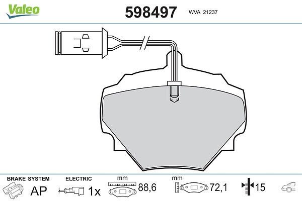 комплект спирачно феродо, дискови спирачки VALEO