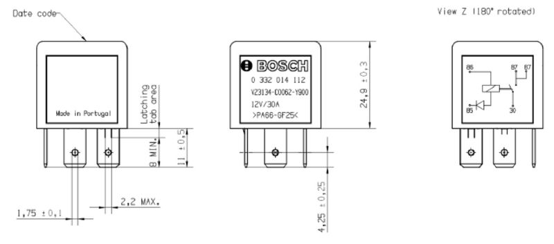 BOSCH 0332014112 Relay, engine management control unit