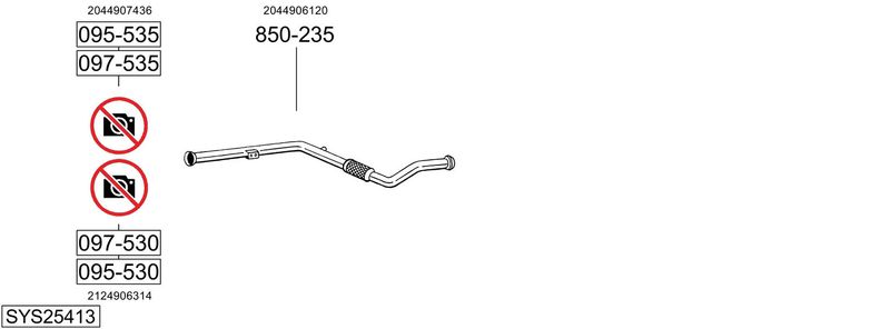 BOSAL kipufogórendszer SYS25413