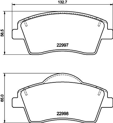 Комплект гальмівних накладок, дискове гальмо, Hella 8DB355040-351