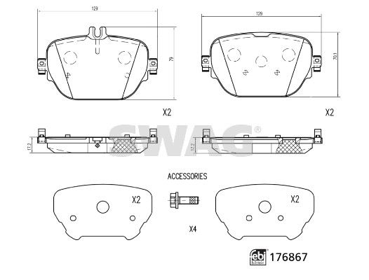 SWAG 33 10 3783 Brake Pad Set, disc brake