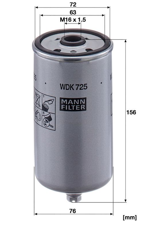 Kütusefilter, MANN-FILTER WDK 725